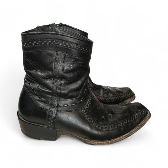 Los Altos Men's Lizard Skin European Western Square Toe Short Boots Size 8 EE - Picture 2 of 9